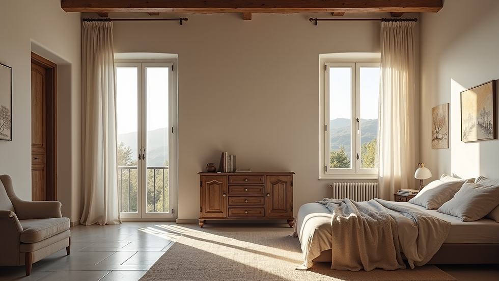 Interior de un apartamento rural en Asturias con decoración rústica y moderna