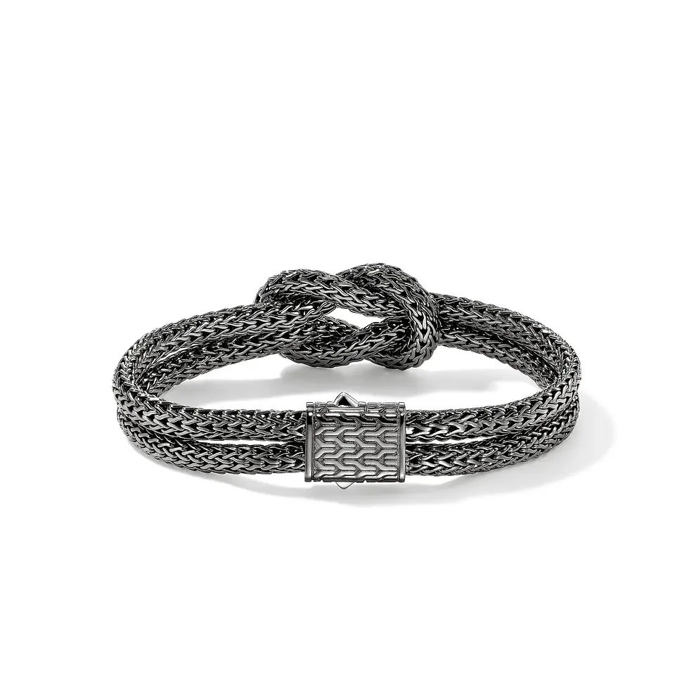 Thumbnail: John Hardy, Black Rhodium Sterling Silver 10mm 7.5" Love Knot Bracelet