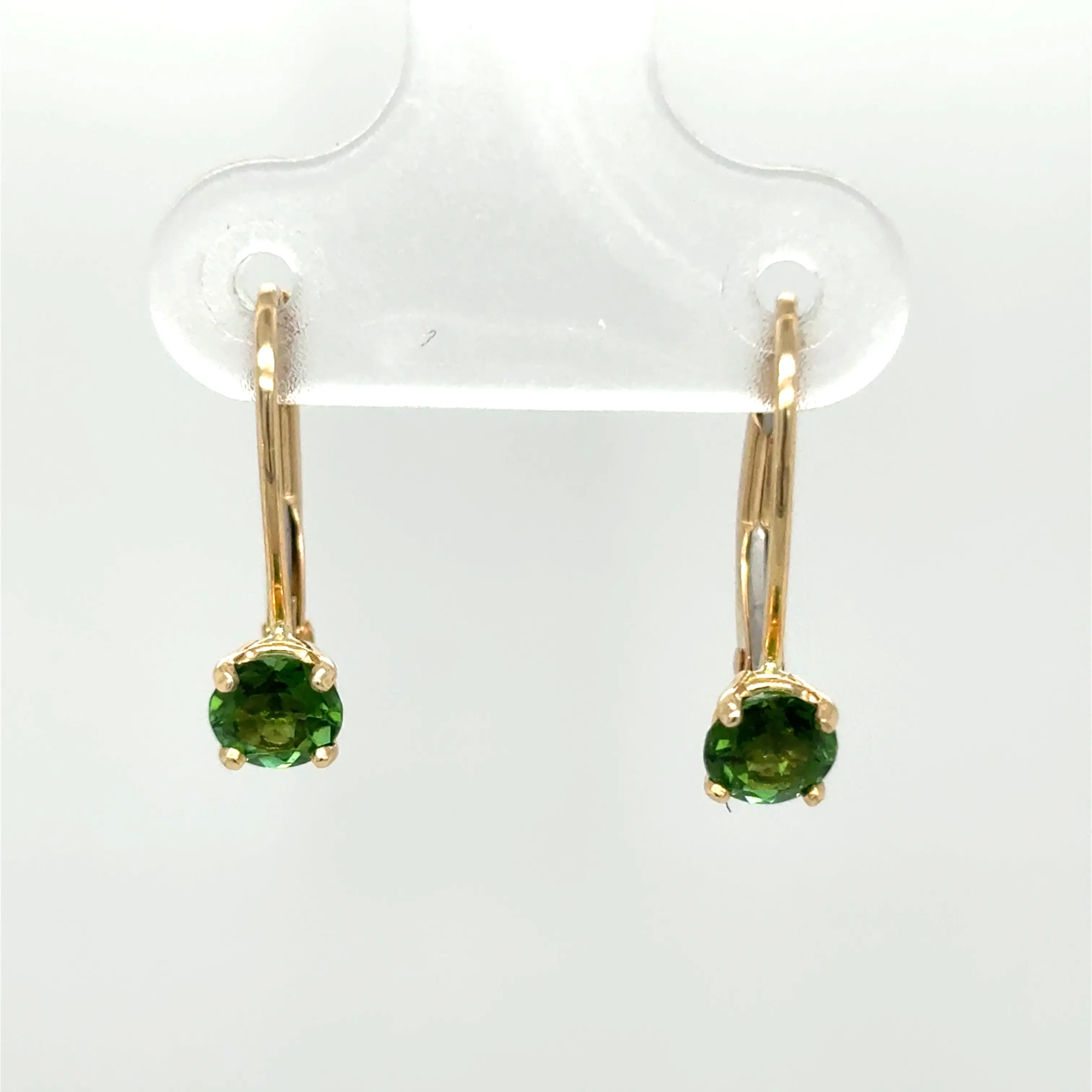 14KY Tourmaline Leverback Earrings