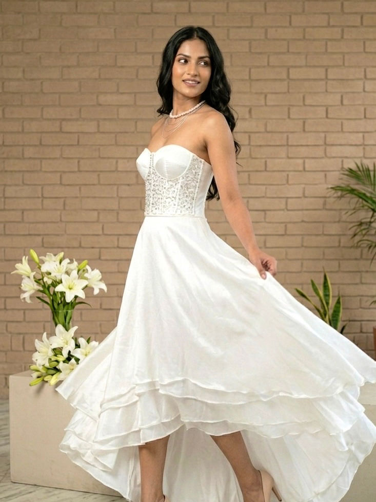 White Corset Lehenga