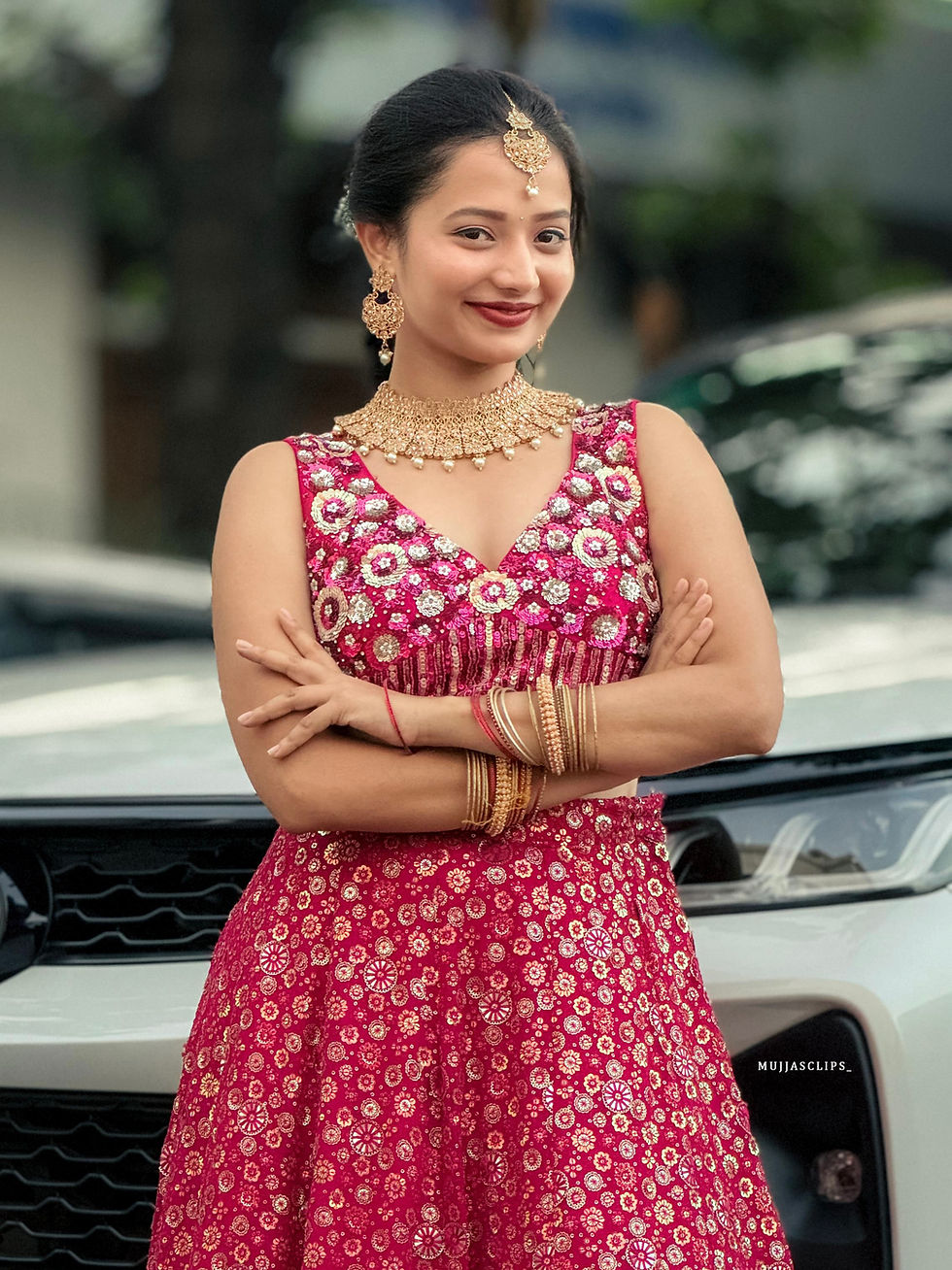 Thumbnail: Rani Pink Party Lehenga