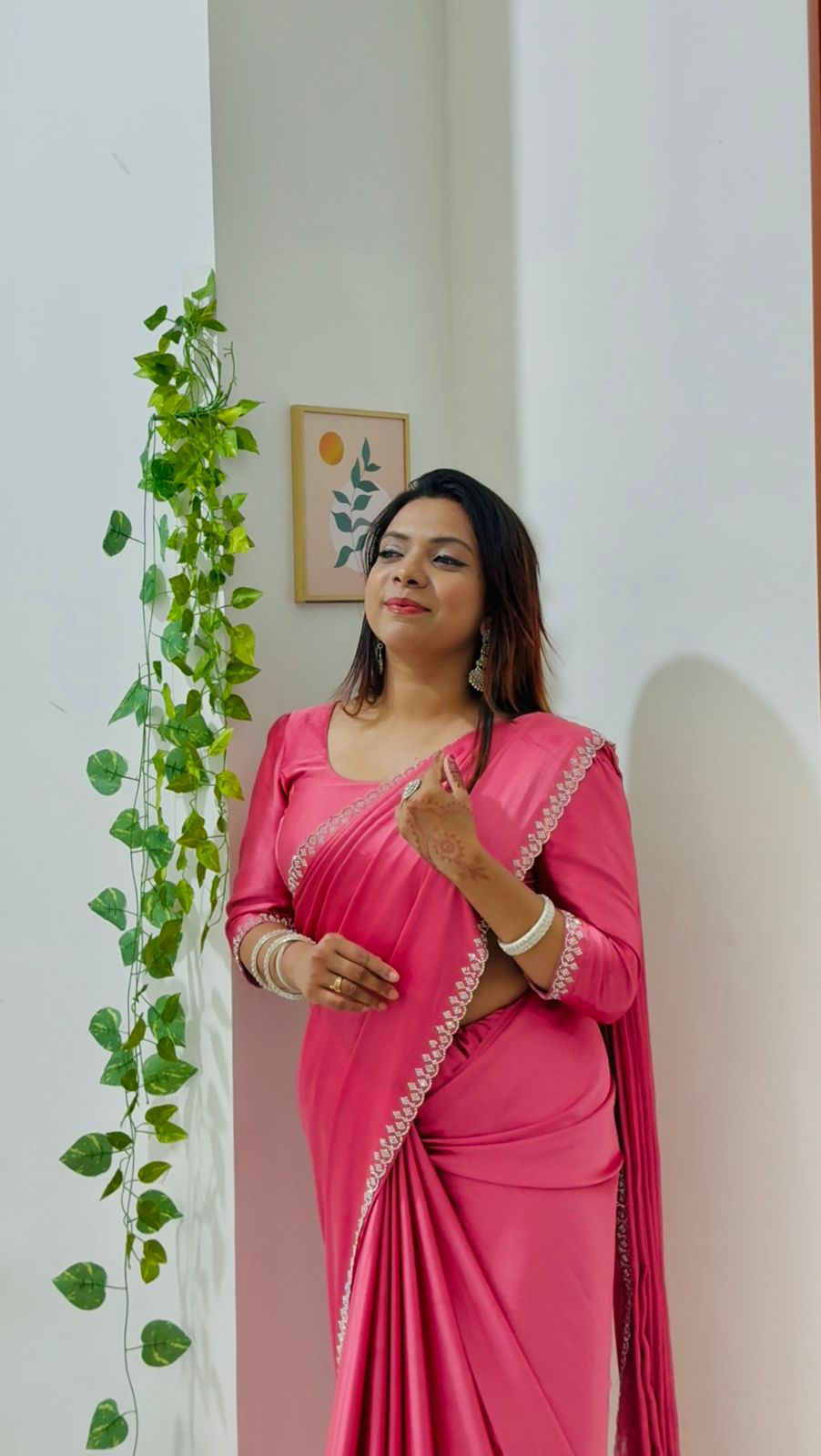 Monica Satin Fancy Saree & Blouse