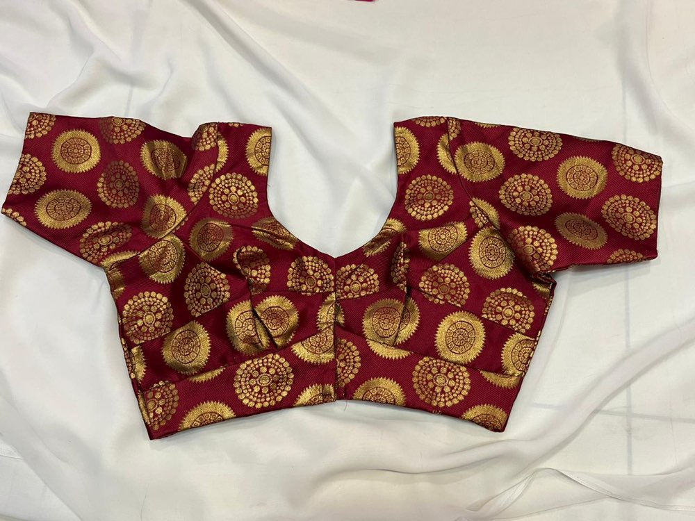 Big Circle Motif Silk Blouse