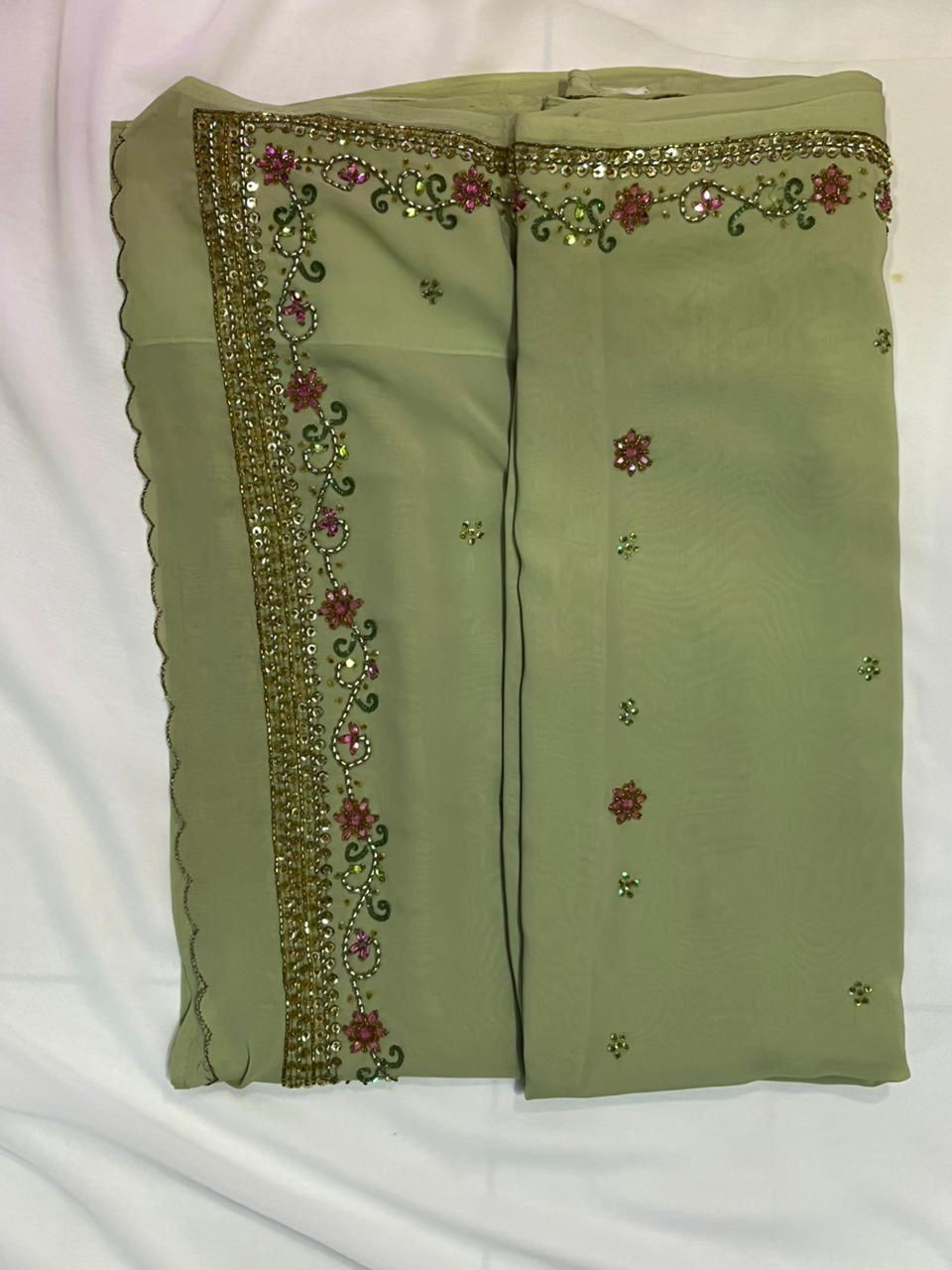 Pista Green Fancy Saree