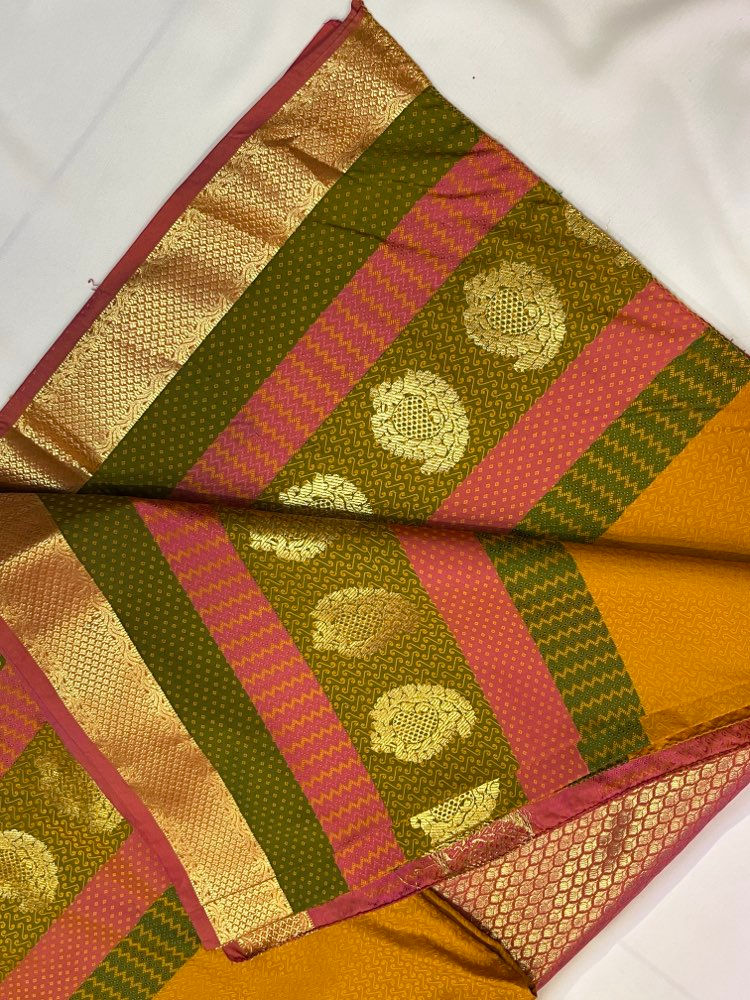 Kanjeevaram Yellow Saree