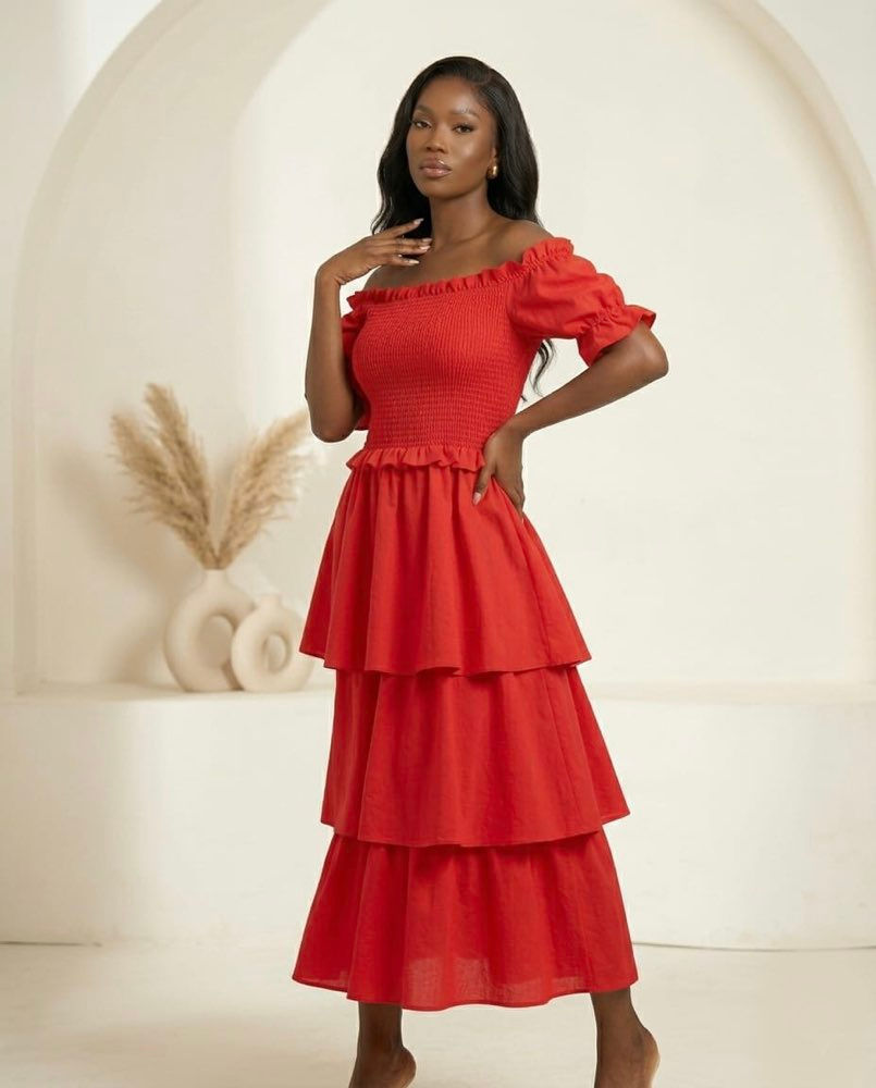 Red Casual Top Skirt