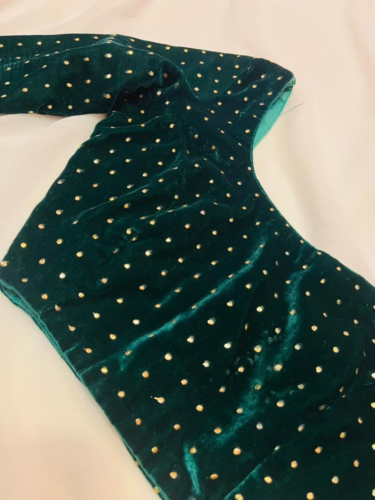 Green Velvet Blouse
