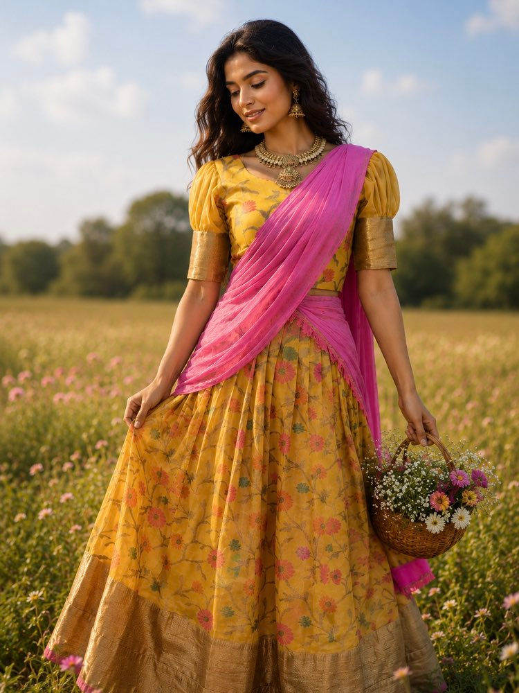 Floral Yellow Lehanga