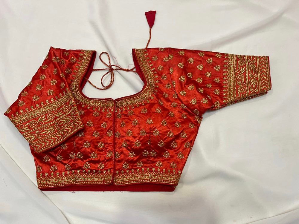 Bright Red Bridal Blouse