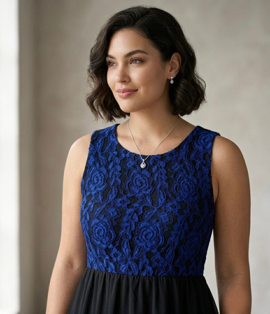 Blue-Black Charley Short Dress