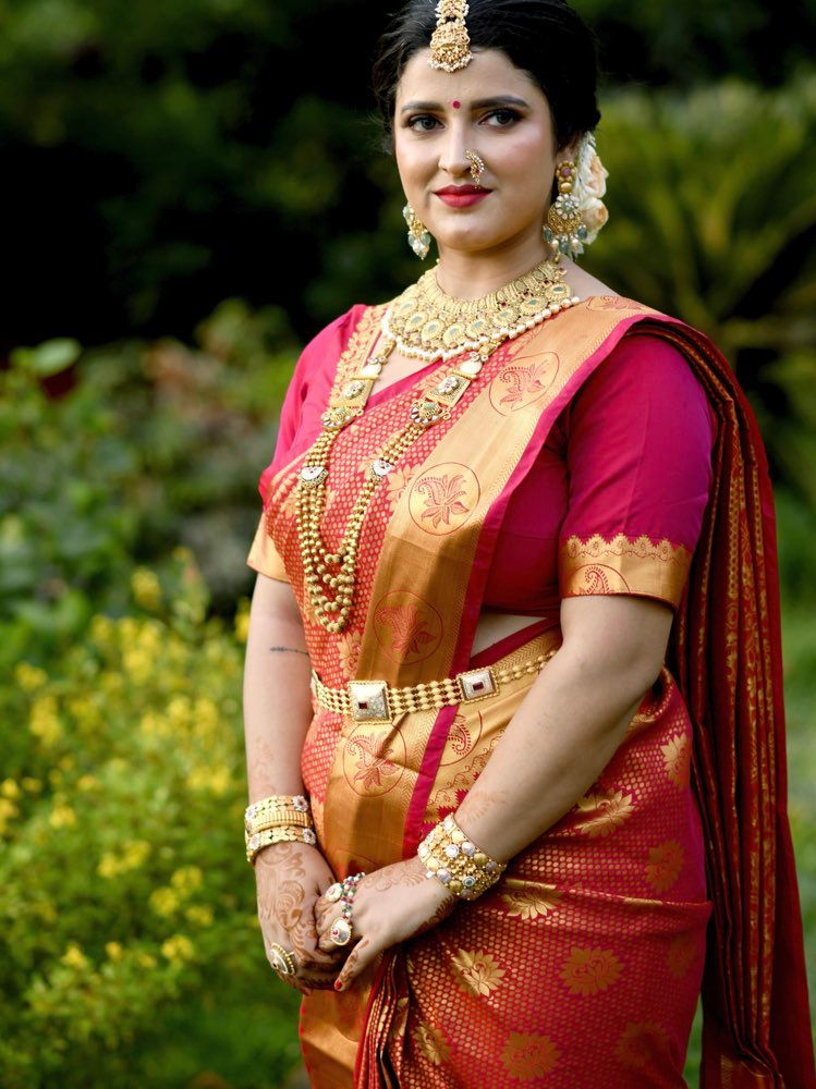 Kanjeevaram Maroon Saree