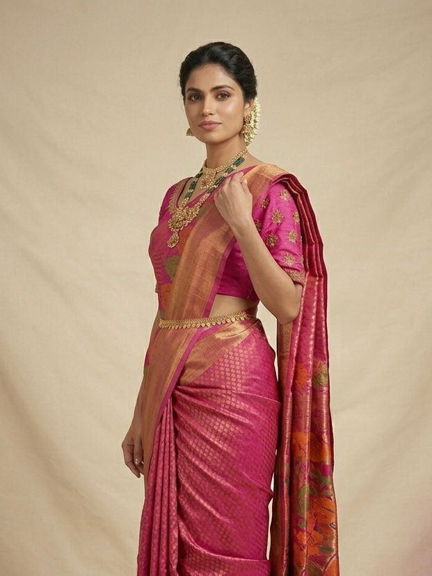 Pink Kanjeevaram Saree
