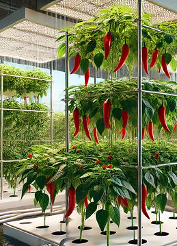DALLĀ·E 2024-09-18 12.39.47 - A realistic scene of chili plants growing in a modern hydropo