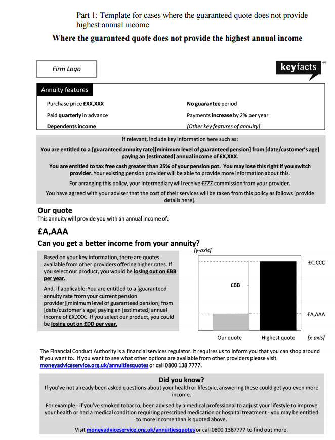 The FCA annuity prompt template