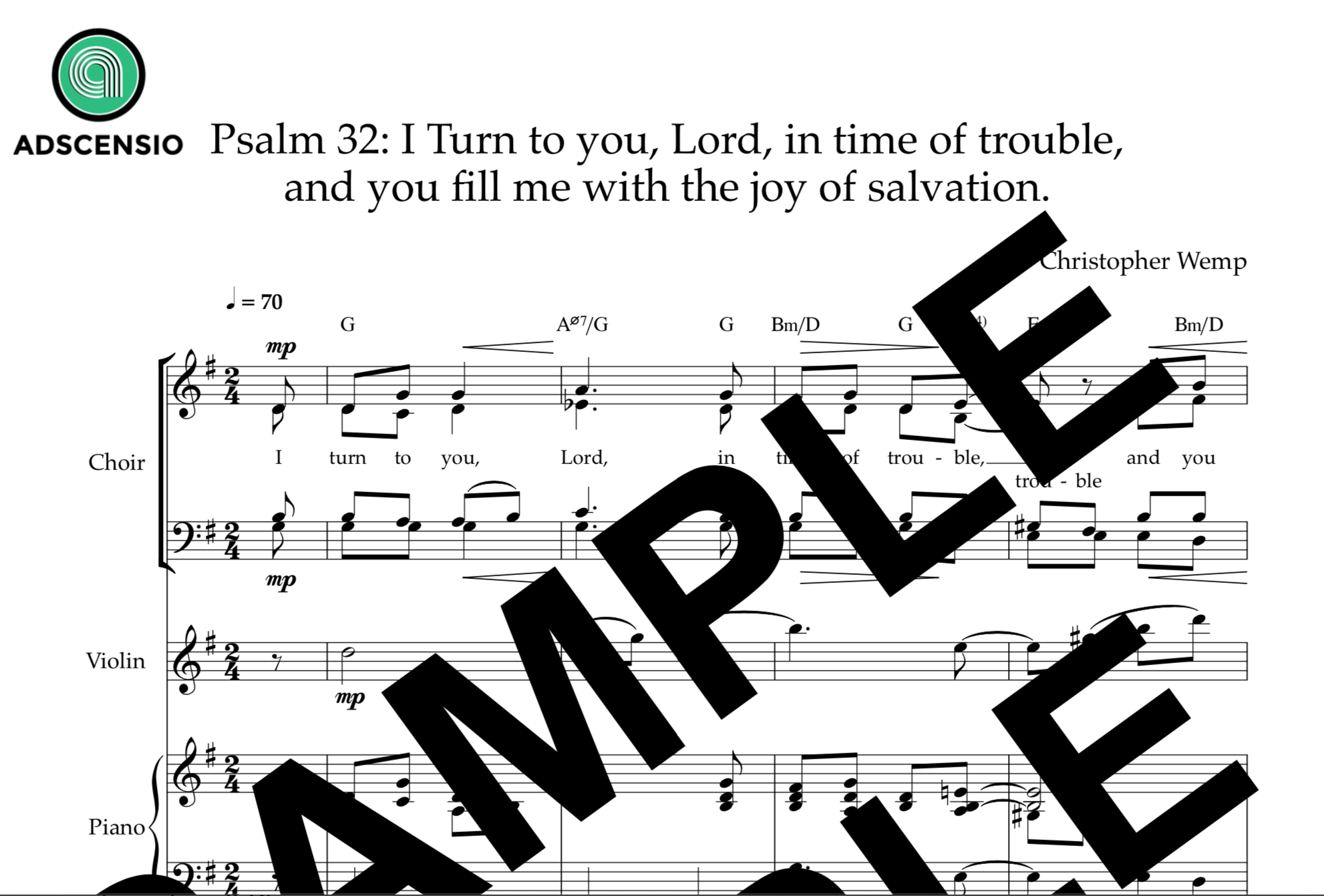 Psalm 32: I turn to you, Lord, in times of trouble/Lord, forgive the wrong