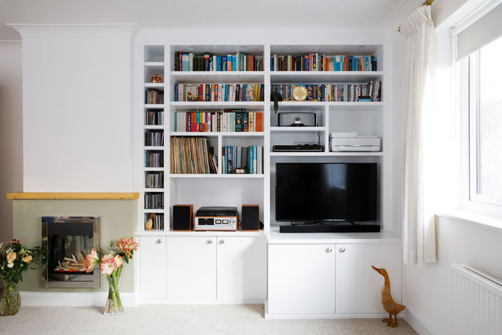 media wall around fireplace