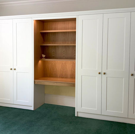 Wardrobe and dressing table in cream