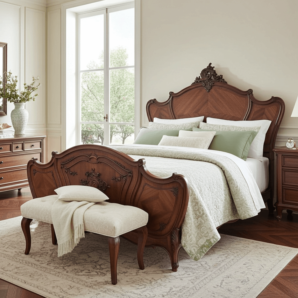 Amazing Antique French Rosewood Kingsize Bed