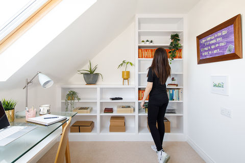 White office bookshelves
