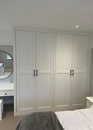Shaker style fitted wardrobe doors with brass handles Leeds