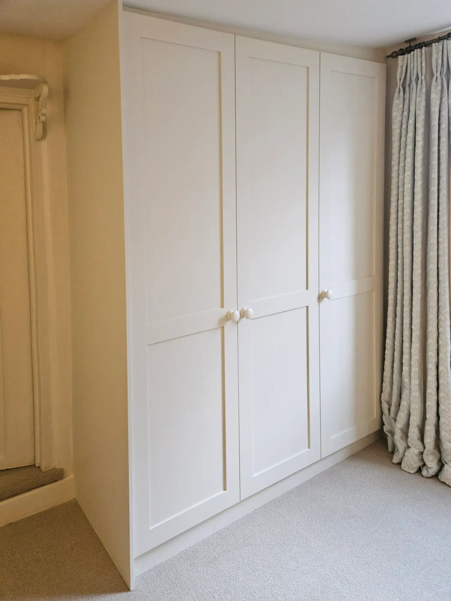 3 door shaker style cream wardrobe