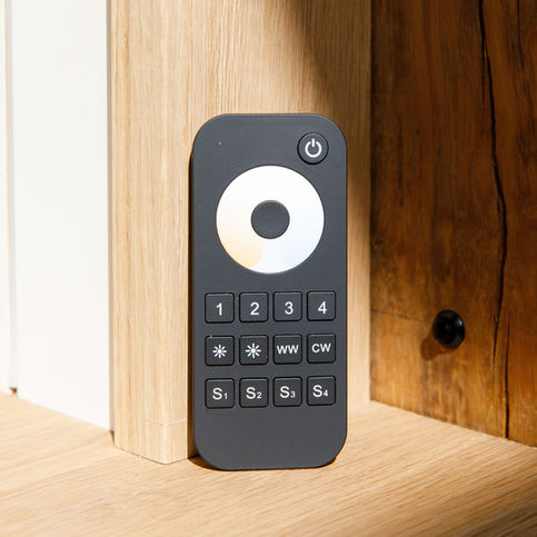 Remote control for LED lighting fitted into alcove unit in Bracklesham Bay