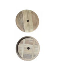 Two round wooden pieces with holes Sanded Spanish Cedar Veneer 1/4″ thick – 10 Square Feet Diamond Tropical Hardwoods