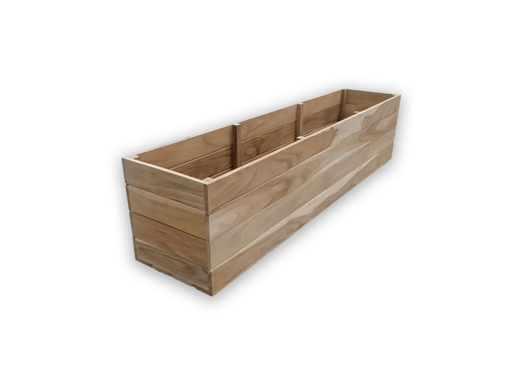 teak planter box white background