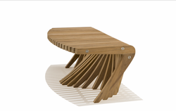 Wooden bench with unique design, Diamond Tropical Hardwoods