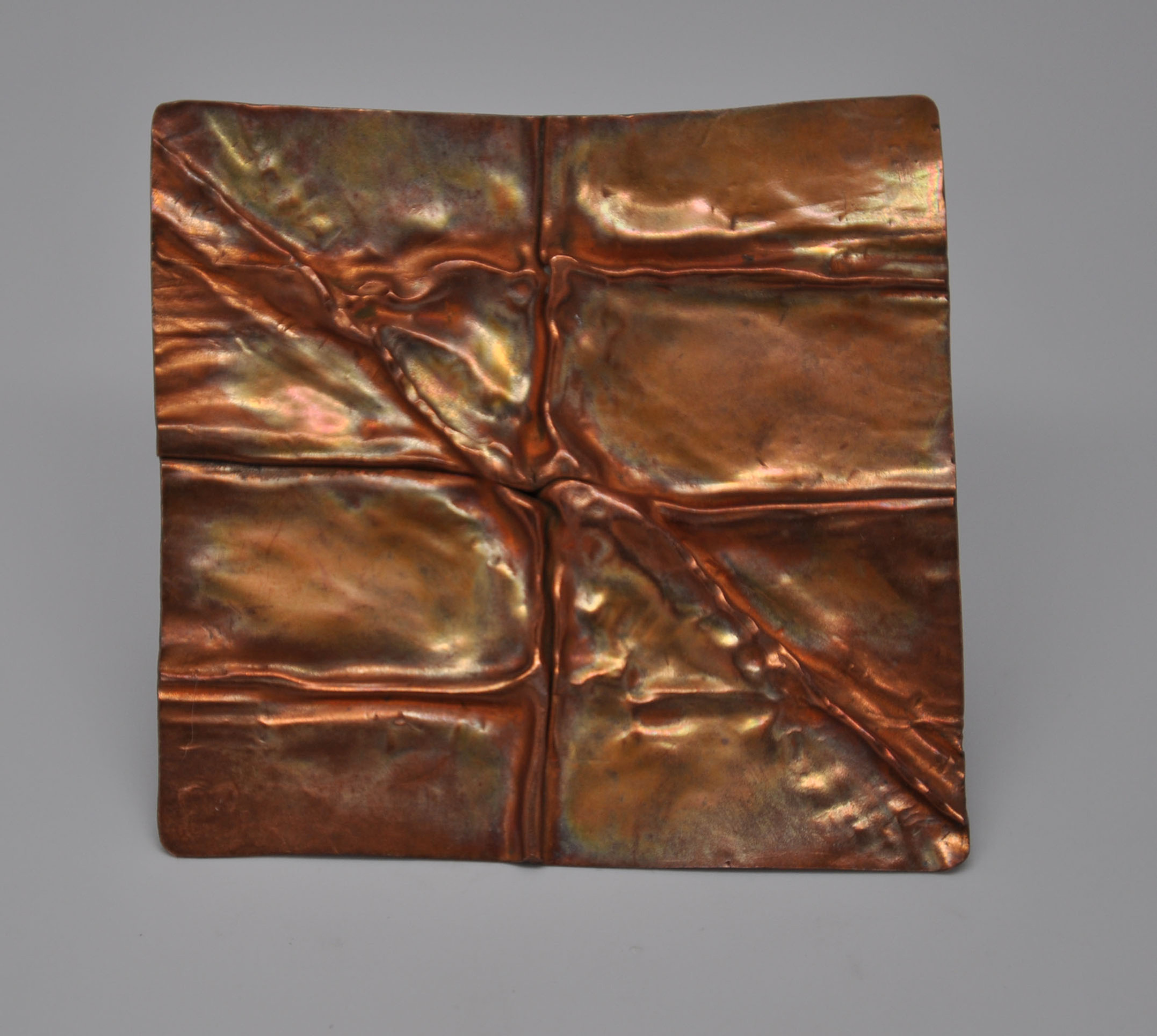 Fold Formed Raw Copper Brooch