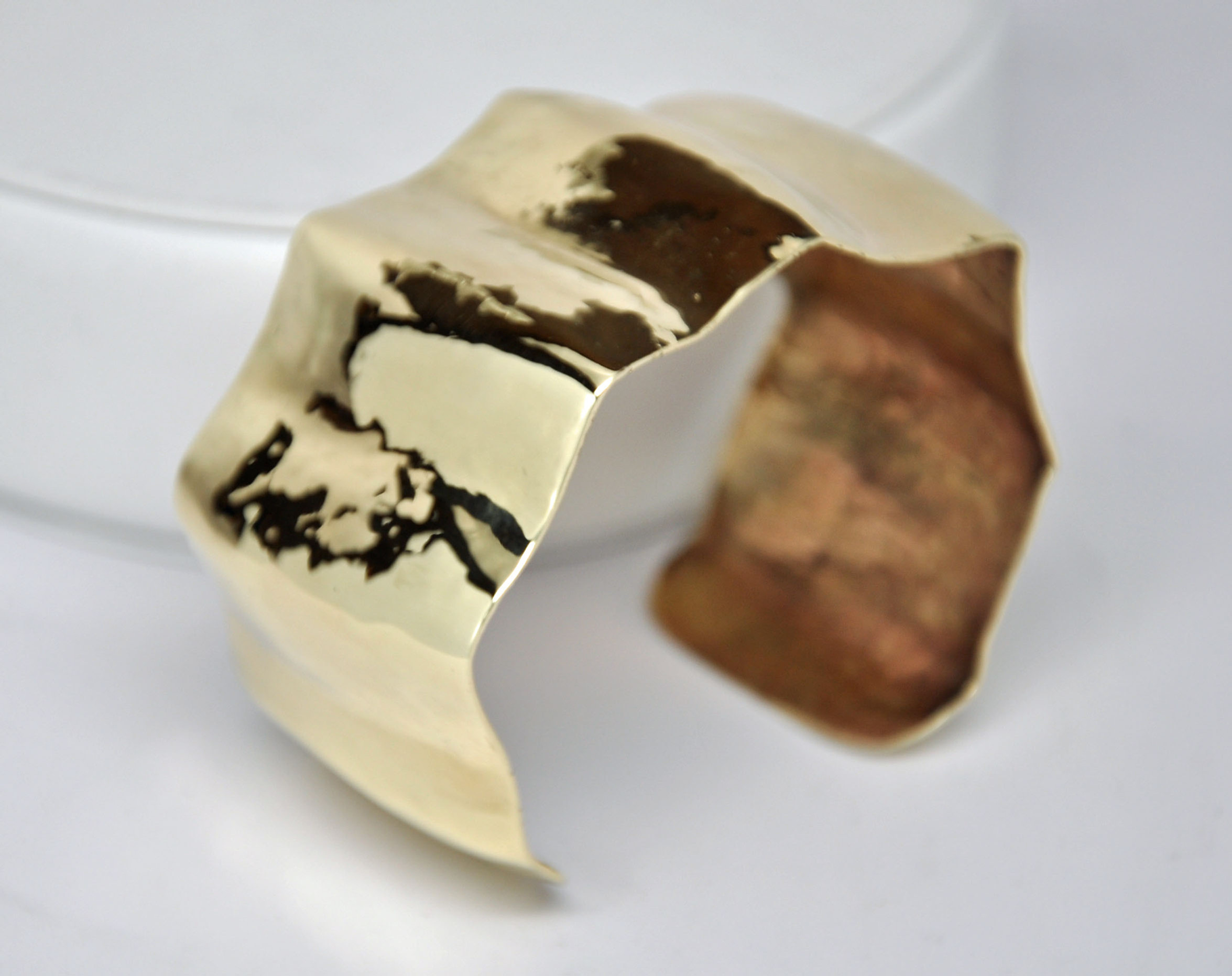 Fluted Jeweler's Brass Cuff Bracelet