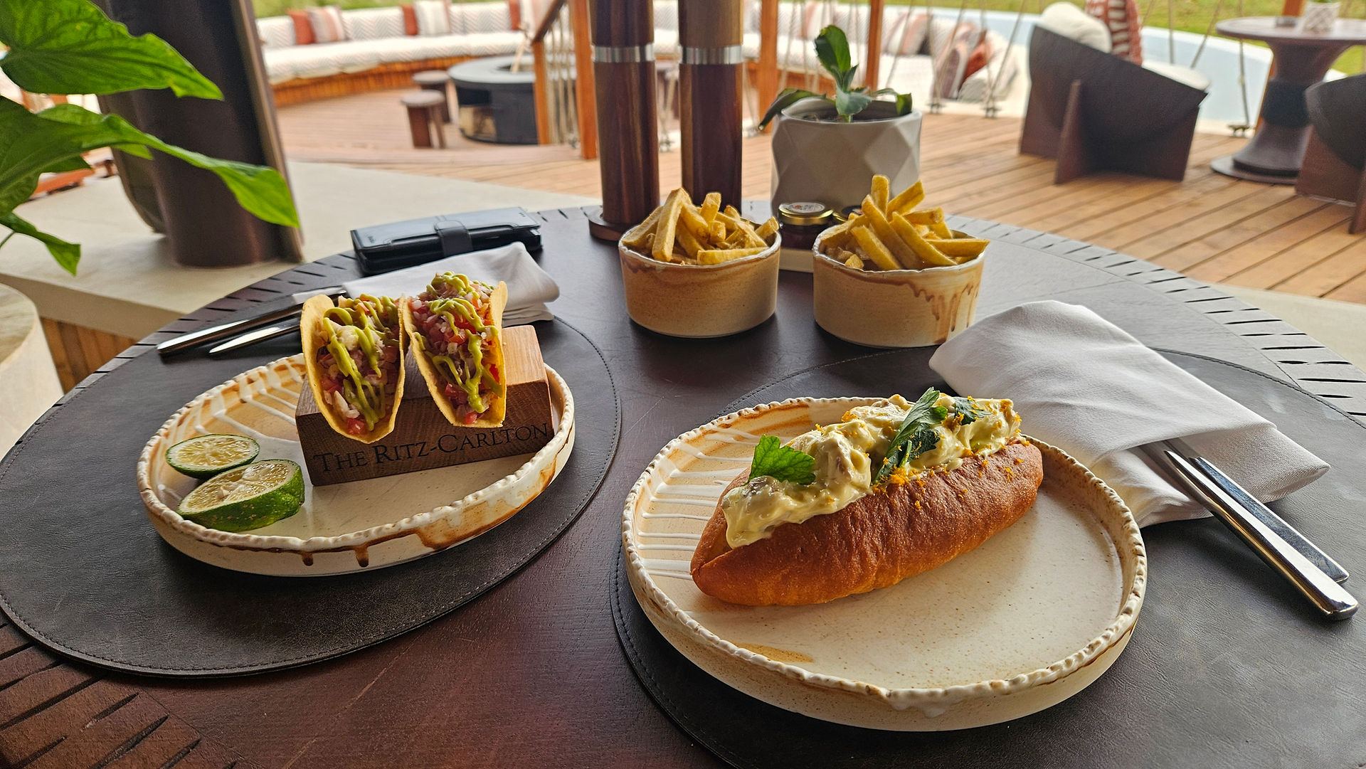 The lunch menu  at the Ritz Carlton, Masai Mara