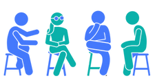 Icon showing therapists collaborating