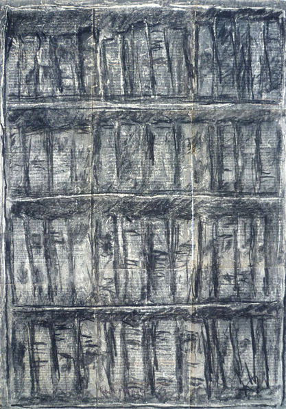 Peindre une bibliothèque IX - 50 x 35 cm - 2016