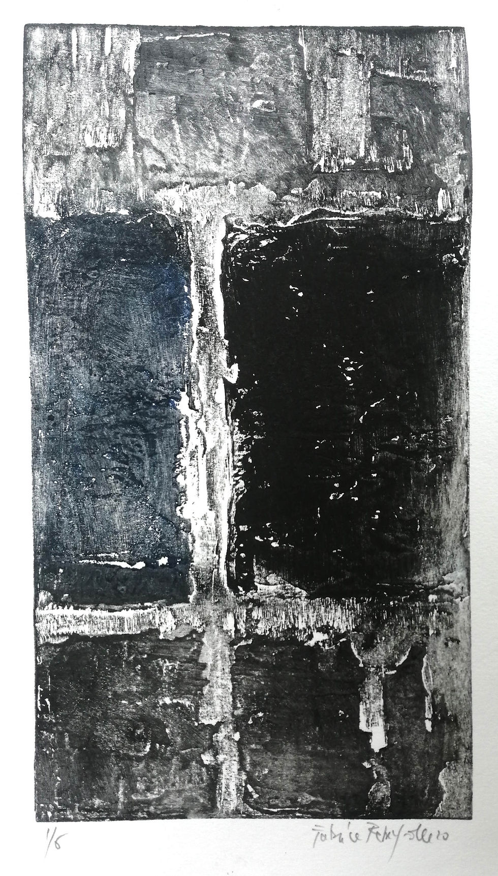 Gravure - Sous l'encre ombragée des toits d'Issoudun II - 39x22cm - 2020