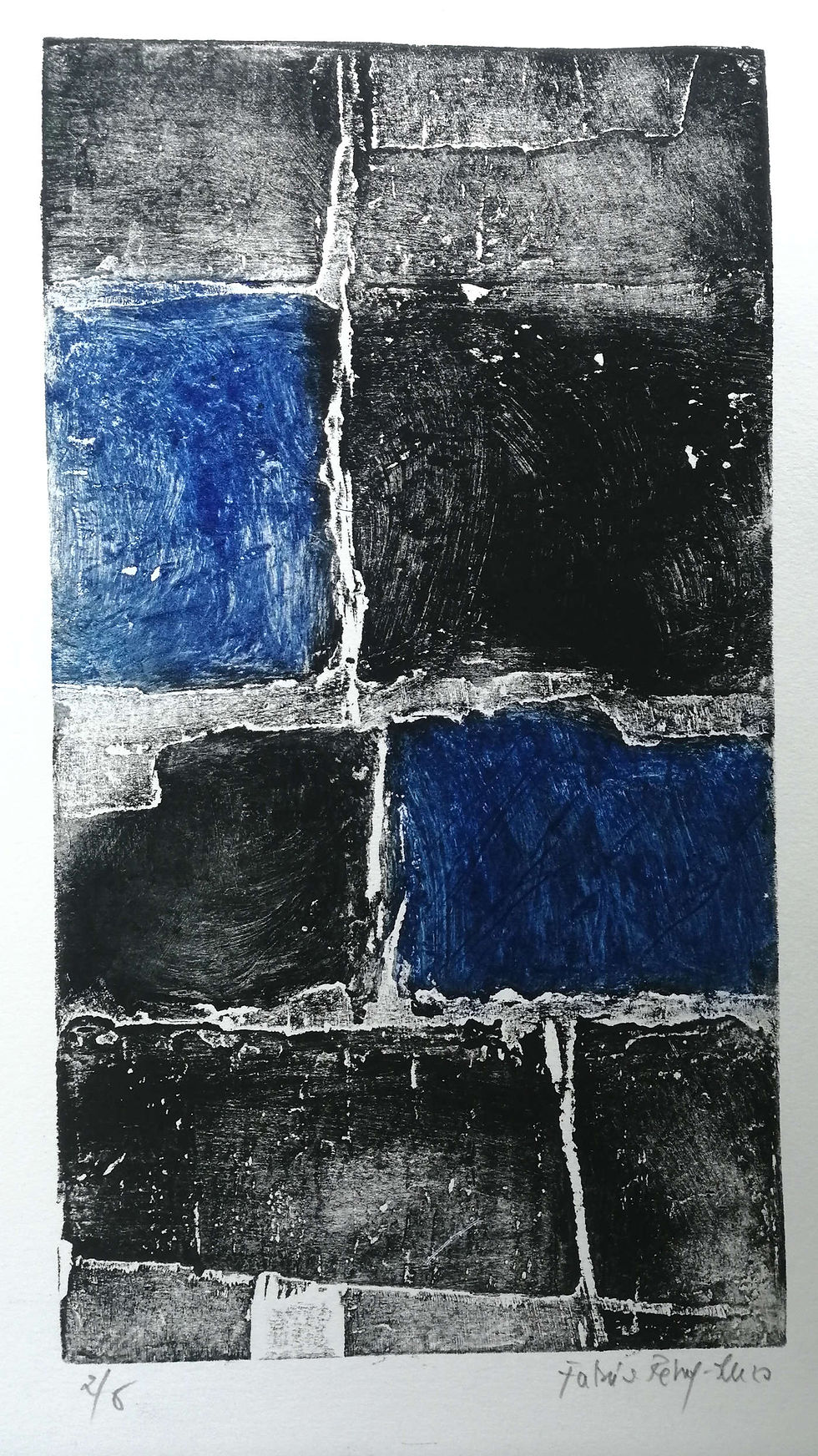 Gravure - Sous l'encre ombragée des toits d'Issoudun I - 39x22cm - 2020