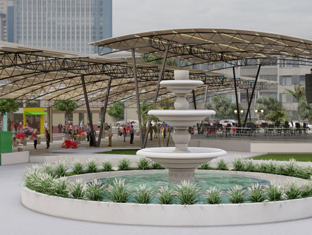 Iniciaram as obras da execução do projeto da nova cobertura, do coreto e construção de camarim no Calçadão na Praça General Flores da Cunha