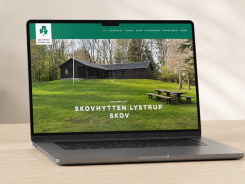 Hjemmeside for udlejning af spejderhytten Skovhytten Lystrup Skov