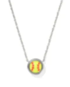 Rhodium Tone Softball Chartreuse