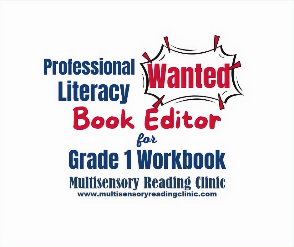 Professional Book Editor Wanted Grade 1 Workbook Multisensory Reading Clinic