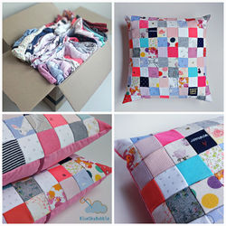 memory quilt keepsake patchwork baby clothes onesie cushion pillow heirloom