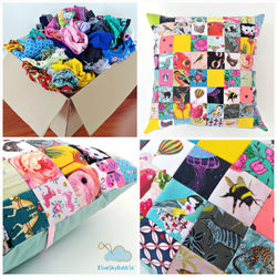memory quilt keepsake patchwork baby clothes onesie cushion pillow heirloom
