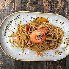 LINGUINE PISTACCHIO E GAMBERI