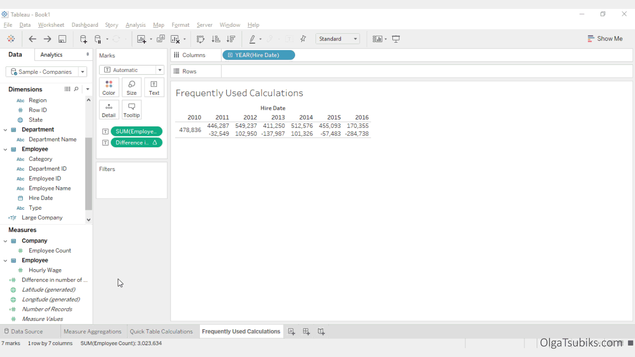 ZN calculation in Tableau