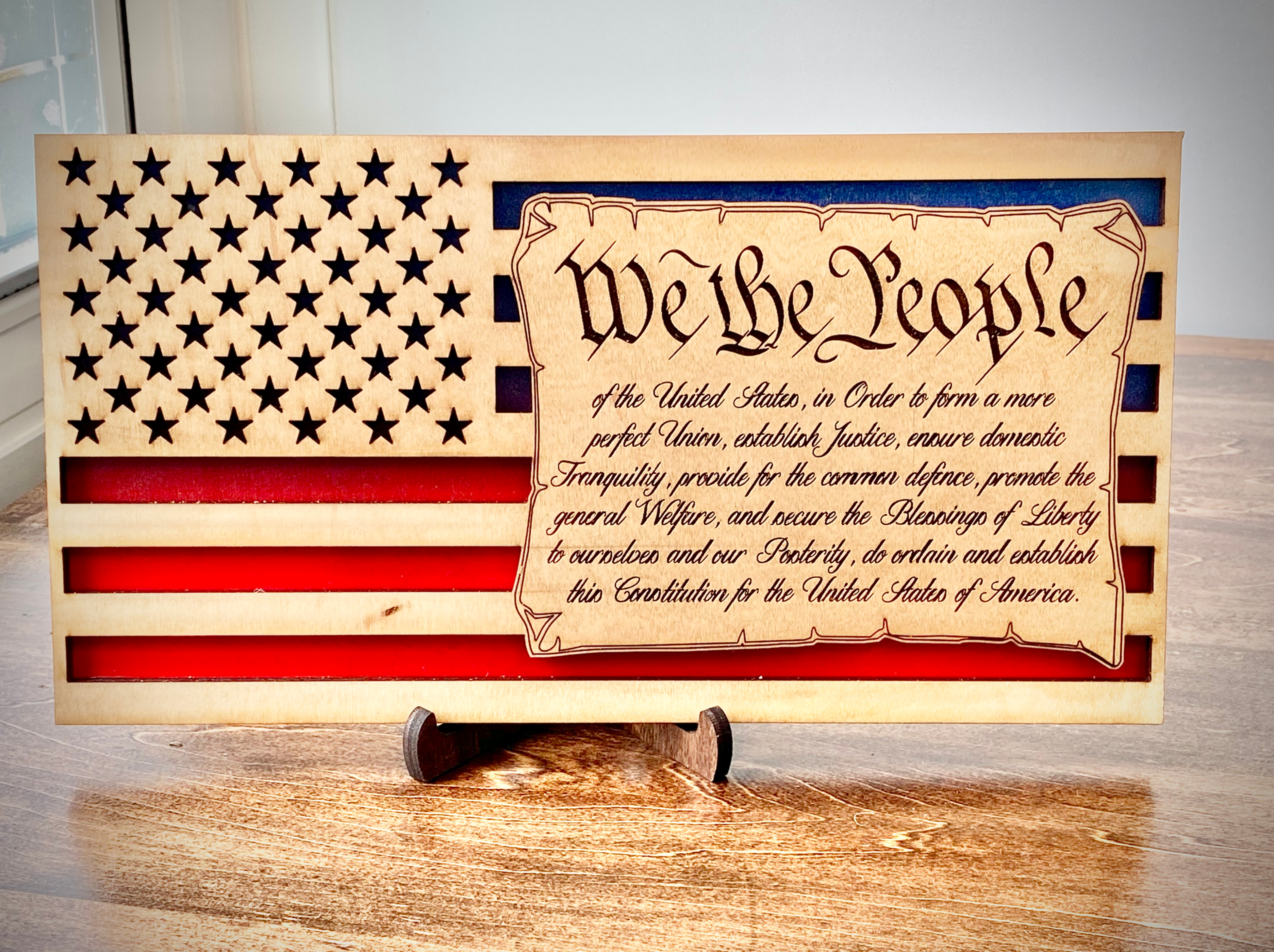 We The People - America Flag Plaque