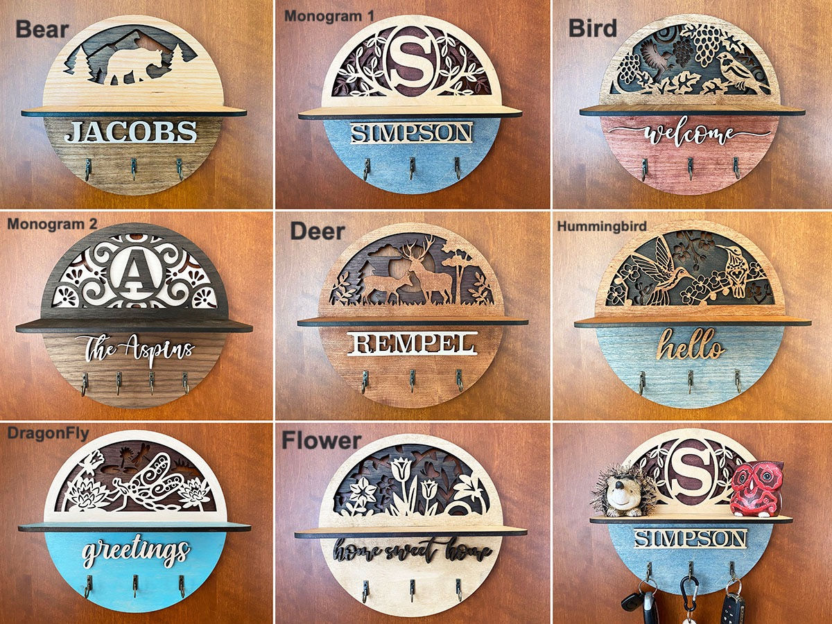 Wall Mount Key Holders With Shelf