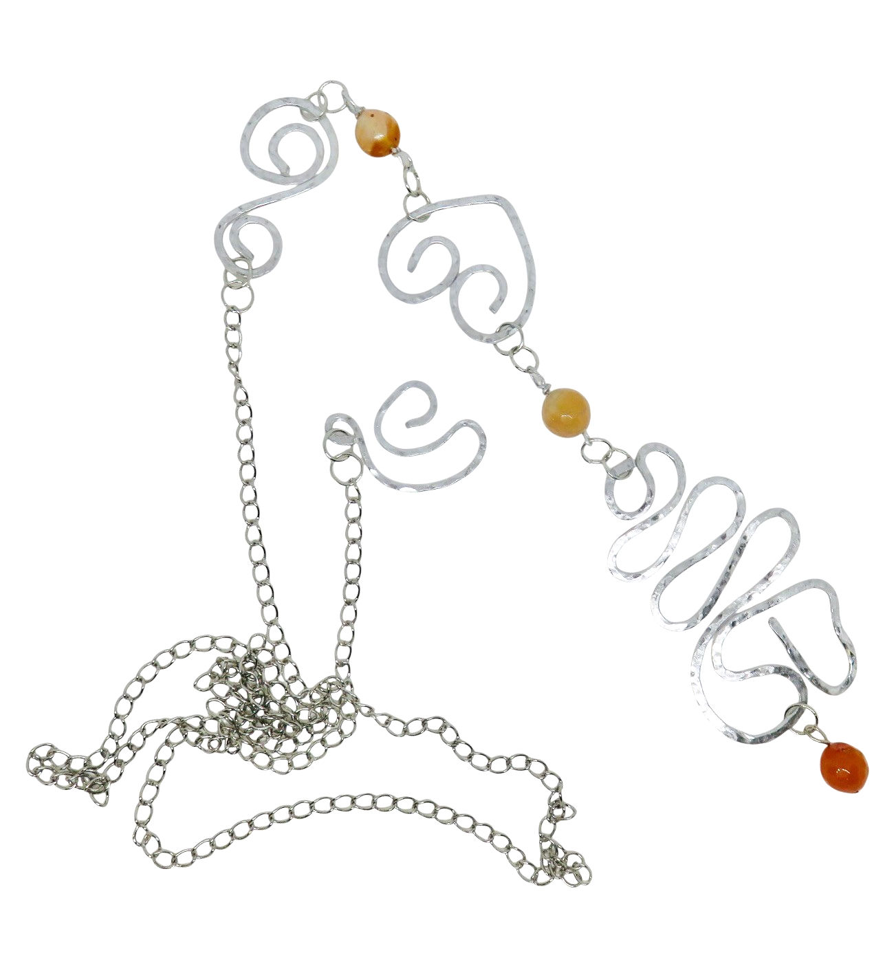 Collana in alluminio con corniola