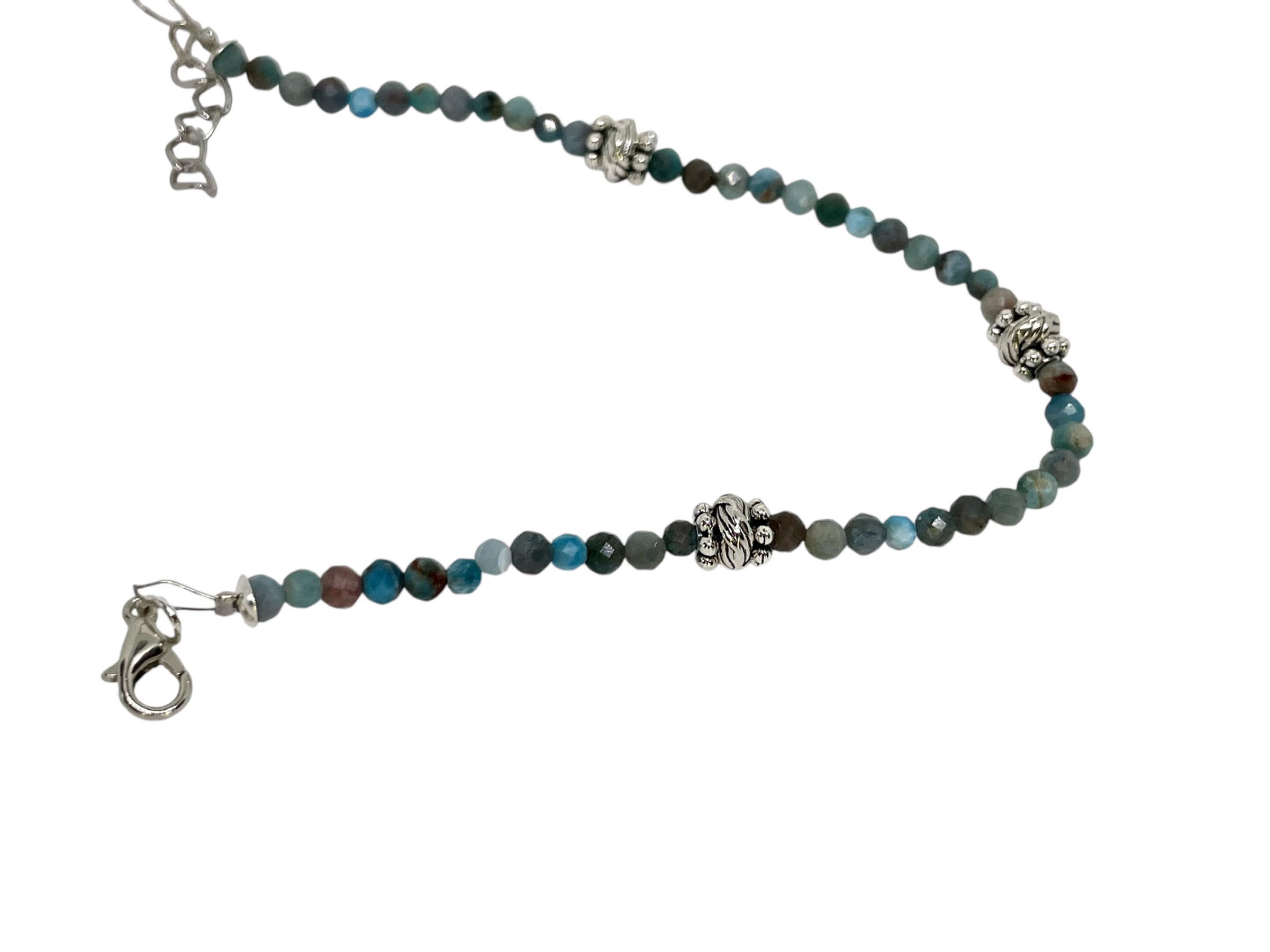 bracciale in acciaio e avventurina di 4mm