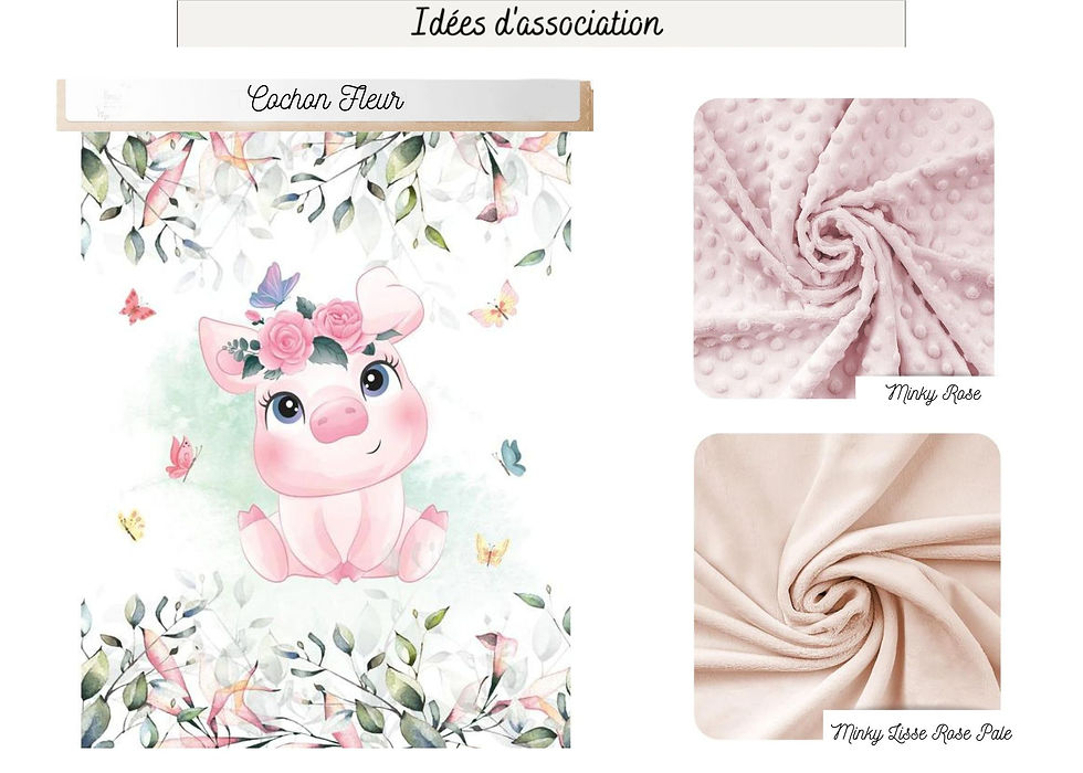 Plaid ou Couverture Cochon Fleur