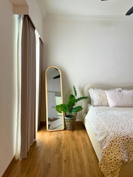Bedroom with wood floor